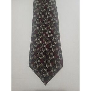 VINTAGE NATURE CONSERVANCY Elephant Brown Green Mens Imported Silk Neck Tie NEW‎